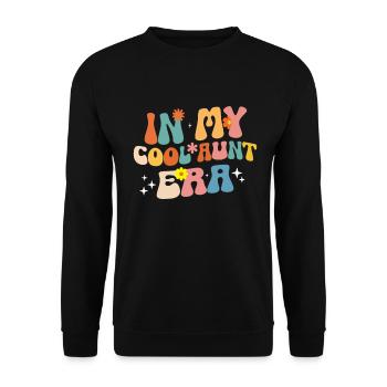 Aunt Retro Groovy Baby Announcement Aunt - Unisex Sweatshirt - black - Front - Alina (178cm) & Michal (187cm)