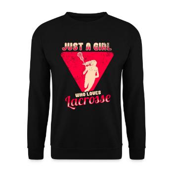 Lacrosse Girl Lax Girl Spieler Frauen - Unisex Pullover - Schwarz - Vorne - Alina (178cm) & Michal (187cm)