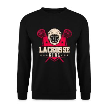 Lacrosse Girl Lax Girl Spieler Frauen - Unisex Pullover - Schwarz - Vorne - Alina (178cm) & Michal (187cm)