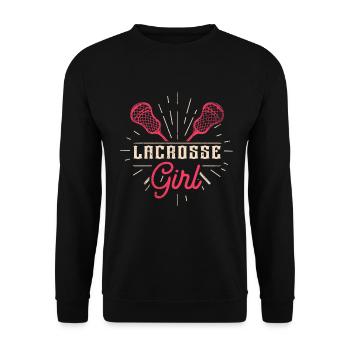 Lacrosse Girl Lax Girl Spieler Frauen - Unisex Pullover - Schwarz - Vorne - Alina (178cm) & Michal (187cm)