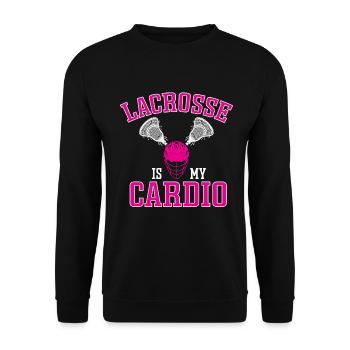 Lacrosse Girl Lax Girl Spieler Frauen - Unisex Pullover - Schwarz - Vorne - Alina (178cm) & Michal (187cm)