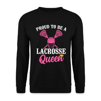 Lacrosse Girl Lax Girl Spieler Frauen - Unisex Pullover - Schwarz - Vorne - Alina (178cm) & Michal (187cm)