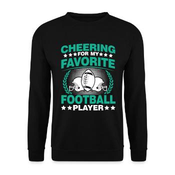 Fußball Papa Stolze Fußball -Vater Vatertag - Unisex Pullover - Schwarz - Vorne - Alina (178cm) & Michal (187cm)
