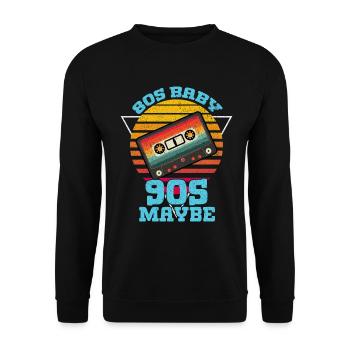 Fille garçon enfants 70 s 80 s 90 s Disco Costume tenue - Sweat-shirt Unisexe - noir - Devant - Alina (178cm) & Michal (187cm)