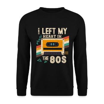Girl Boy Kids 70s 80s 90s Disco Costume Outfit - Unisex Sweatshirt - black - Front - Alina (178cm) & Michal (187cm)