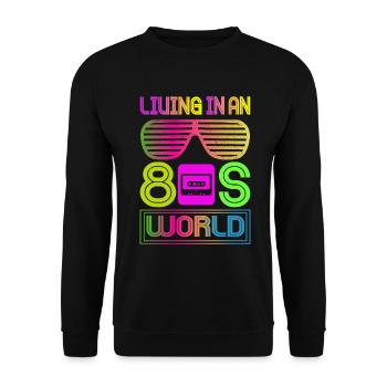 Fille garçon enfants 70 s 80 s 90 s Disco Costume tenue - Sweat-shirt Unisexe - noir - Devant - Alina (178cm) & Michal (187cm)