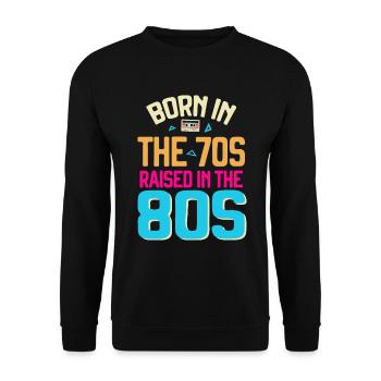 Fille garçon enfants 70 s 80 s 90 s Disco Costume tenue - Sweat-shirt Unisexe - noir - Devant - Alina (178cm) & Michal (187cm)