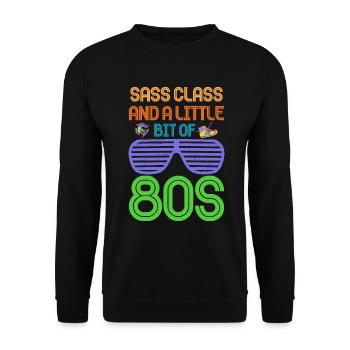 Fille garçon enfants 70 s 80 s 90 s Disco Costume tenue - Sweat-shirt Unisexe - noir - Devant - Alina (178cm) & Michal (187cm)
