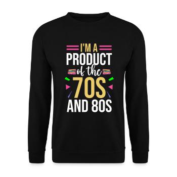 Fille garçon enfants 70 s 80 s 90 s Disco Costume tenue - Sweat-shirt Unisexe - noir - Devant - Alina (178cm) & Michal (187cm)