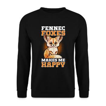 Fennec Fox Cute Fennec Foxes Fennec Animal - Unisex Sweatshirt - black - Front - Alina (178cm) & Michal (187cm)