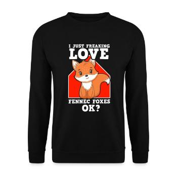 Fennec Fox Cute Fennec Foxes Fennec Animal - Unisex Sweatshirt - black - Front - Alina (178cm) & Michal (187cm)
