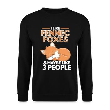 Fennec Fox Cute Fennec Foxes Fennec Animal - Unisex Sweatshirt - black - Front - Alina (178cm) & Michal (187cm)