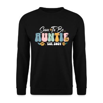 Soon To Be Auntie Est 2024 New Aunt Pregnancy - Unisex Sweatshirt - black - Front - Alina (178cm) & Michal (187cm)