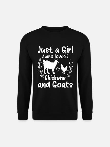 Goats & Chickens Funny Goat Lover - Unisex Pullover - Schwarz