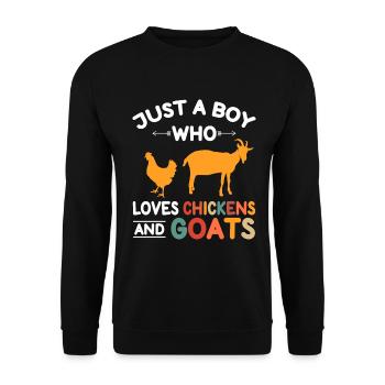 Goats & Chickens Funny Goat Lover - Unisex Pullover - Schwarz - Vorne - Alina (178cm) & Michal (187cm)