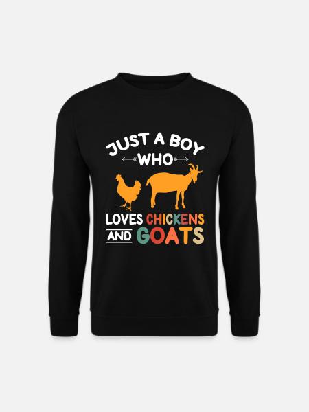 Goats & Chickens Funny Goat Lover - Unisex Pullover - Schwarz