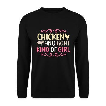 Goats & Chickens Funny Goat Lover - Unisex Pullover - Schwarz - Vorne - Alina (178cm) & Michal (187cm)