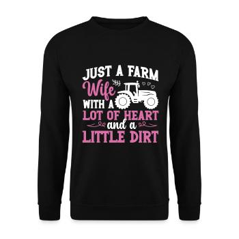 Ferme Femme Ferme Petite amie Agriculteurs Femme Campagne Ferme - Sweat-shirt Unisexe - noir - Devant - Alina (178cm) & Michal (187cm)