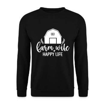 Ferme Femme Ferme Petite amie Agriculteurs Femme Campagne Ferme - Sweat-shirt Unisexe - noir - Devant - Alina (178cm) & Michal (187cm)