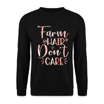 Ferme Femme Ferme Petite amie Agriculteurs Femme Campagne Ferme - Sweat-shirt Unisexe - noir - Devant - Alina (178cm) & Michal (187cm)