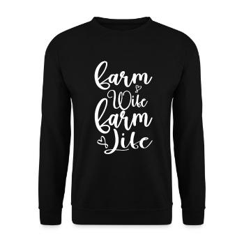 Ferme Femme Ferme Petite amie Agriculteurs Femme Campagne Ferme - Sweat-shirt Unisexe - noir - Devant - Alina (178cm) & Michal (187cm)