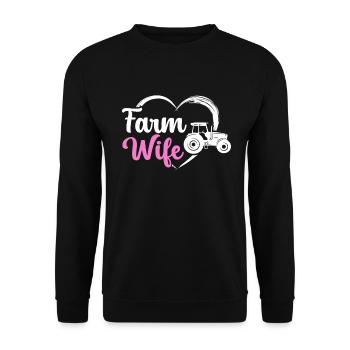 Ferme Femme Ferme Petite amie Agriculteurs Femme Campagne Ferme - Sweat-shirt Unisexe - noir - Devant - Alina (178cm) & Michal (187cm)