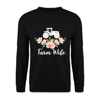Ferme Femme Ferme Petite amie Agriculteurs Femme Campagne Ferme - Sweat-shirt Unisexe - noir - Devant - Alina (178cm) & Michal (187cm)