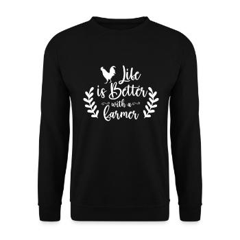 Ferme Femme Ferme Petite amie Agriculteurs Femme Campagne Ferme - Sweat-shirt Unisexe - noir - Devant - Alina (178cm) & Michal (187cm)