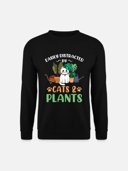 Katzen Pflanzen Gartenpflanzpflanzenliebhaber - Unisex Pullover - Schwarz