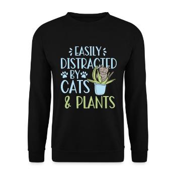 Chats Plantes Plantes De Jardin Amoureux Des Plantes - Sweat-shirt Unisexe - noir - Devant - Alina (178cm) & Michal (187cm)