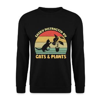 Chats Plantes Plantes De Jardin Amoureux Des Plantes - Sweat-shirt Unisexe - noir - Devant - Alina (178cm) & Michal (187cm)