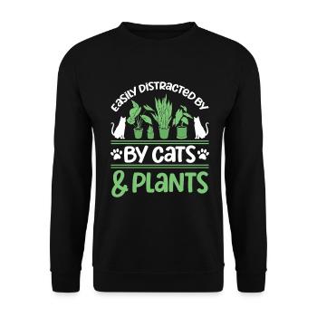 Chats Plantes Plantes De Jardin Amoureux Des Plantes - Sweat-shirt Unisexe - noir - Devant - Alina (178cm) & Michal (187cm)