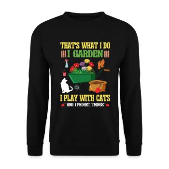 Chats Plantes Plantes De Jardin Amoureux Des Plantes - Sweat-shirt Unisexe - noir - Devant - Alina (178cm) & Michal (187cm)