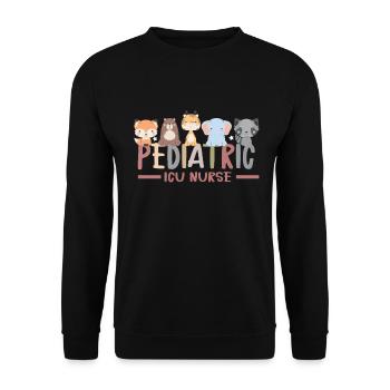 Kinderkrankenschwester Picu Peds - Unisex Pullover - Schwarz - Vorne - Alina (178cm) & Michal (187cm)