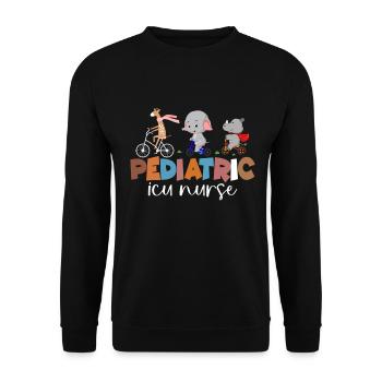 Kinderkrankenschwester Picu Peds - Unisex Pullover - Schwarz - Vorne - Alina (178cm) & Michal (187cm)