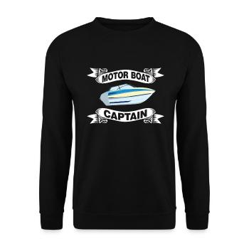 Bateau à moteur - Capitaine Bateau à moteur du lac Boater - Sweat-shirt Unisexe - noir - Devant - Alina (178cm) & Michal (187cm)