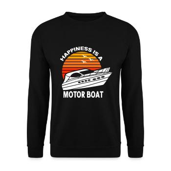 Bateau à moteur - Capitaine Bateau à moteur du lac Boater - Sweat-shirt Unisexe - noir - Devant - Alina (178cm) & Michal (187cm)
