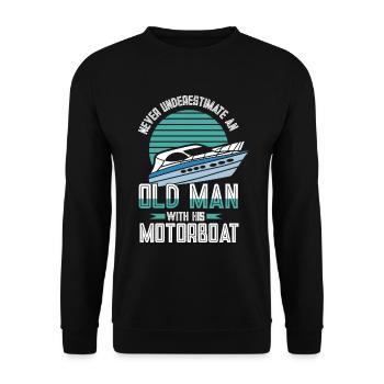 Bateau à moteur - Capitaine Bateau à moteur du lac Boater - Sweat-shirt Unisexe - noir - Devant - Alina (178cm) & Michal (187cm)