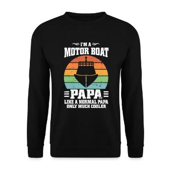 Bateau à moteur - Capitaine Bateau à moteur du lac Boater - Sweat-shirt Unisexe - noir - Devant - Alina (178cm) & Michal (187cm)