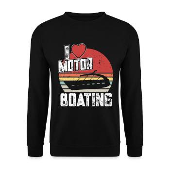 Bateau à moteur - Capitaine Bateau à moteur du lac Boater - Sweat-shirt Unisexe - noir - Devant - Alina (178cm) & Michal (187cm)