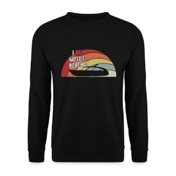 Bateau à moteur - Capitaine Bateau à moteur du lac Boater - Sweat-shirt Unisexe - noir - Devant - Alina (178cm) & Michal (187cm)