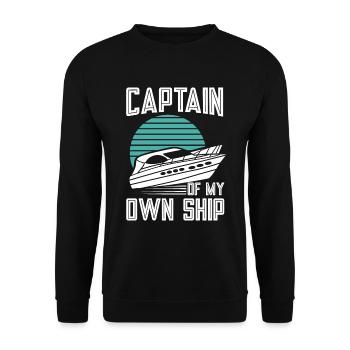Bateau à moteur - Capitaine Bateau à moteur du lac Boater - Sweat-shirt Unisexe - noir - Devant - Alina (178cm) & Michal (187cm)