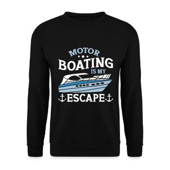 Bateau à moteur - Capitaine Bateau à moteur du lac Boater - Sweat-shirt Unisexe - noir - Devant - Alina (178cm) & Michal (187cm)