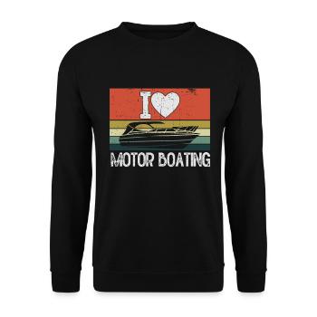 Bateau à moteur - Capitaine Bateau à moteur du lac Boater - Sweat-shirt Unisexe - noir - Devant - Alina (178cm) & Michal (187cm)