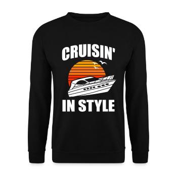 Bateau à moteur - Capitaine Bateau à moteur du lac Boater - Sweat-shirt Unisexe - noir - Devant - Alina (178cm) & Michal (187cm)