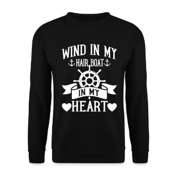 Bateau à moteur - Capitaine Bateau à moteur du lac Boater - Sweat-shirt Unisexe - noir - Devant - Alina (178cm) & Michal (187cm)