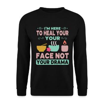 Esthéticienne, Soins de la peau, Thérapeute de la peau - Sweat-shirt Unisexe - noir - Devant - Alina (178cm) & Michal (187cm)