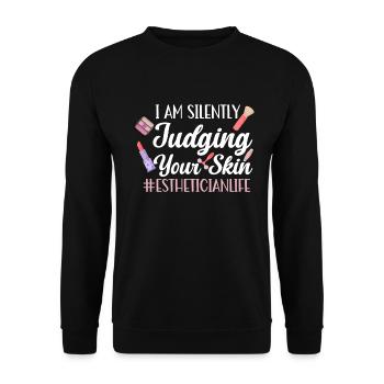 Esthéticienne, Soins de la peau, Thérapeute de la peau - Sweat-shirt Unisexe - noir - Devant - Alina (178cm) & Michal (187cm)