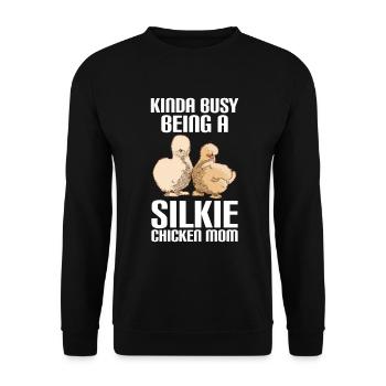 Silkie Huhn Lustige Farm Tierliebhaber - Unisex Pullover - Schwarz - Vorne - Alina (178cm) & Michal (187cm)