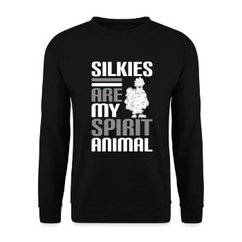 Silkie Huhn Lustige Farm Tierliebhaber - Unisex Pullover - Schwarz - Vorne - Alina (178cm) & Michal (187cm)